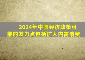 2024年中国经济政策可能的发力点包括扩大内需消费